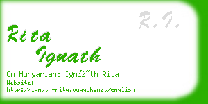 rita ignath business card